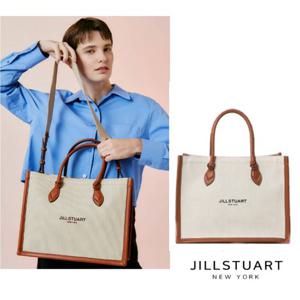 [질스튜어트] 베이지 가죽배색 면 토트백 JABA4F330