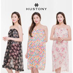 휴스토니 블라썸 도트 로즈 골프 샤워가운 여성용