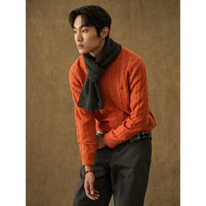 [빈폴멘] [Essential] 울 캐시미어 혼방 케이블 니트  오렌지 (BC4951E058)