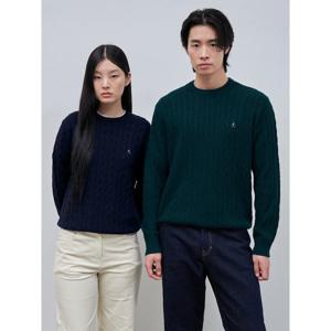 [빈폴멘] [Essential] 울 캐시미어 혼방 케이블 니트  그린 (BC4951E05M)