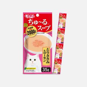 [6개세트] 이나바 챠오 츄르 스프 4연팩 닭가슴살 연어 140g (TC