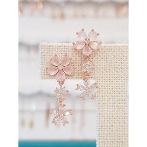 볼라레 세이브존01 아내생일선물 큐빅 핑크 드롭 귀걸이 spe705