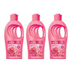 [샤프란] 아우라 생화캡슐 섬유유연제 1L 피오니로즈 3개