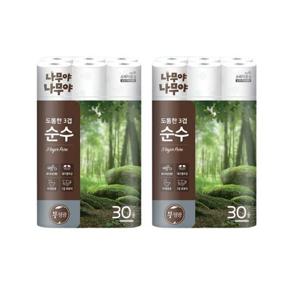 미래생활 나무야나무야 도톰한3겹 순수 27m 30롤 2팩