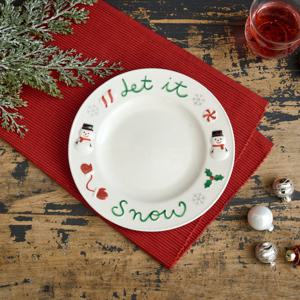 [모던하우스] 메리베이커리 입체 원형접시 눈사람 D20