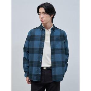 [빈폴멘] 브러쉬드 빅체크 포켓 셔츠  네이비 (BC4X64C37R)