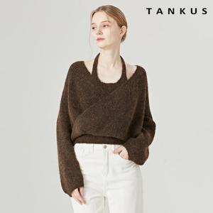 [탱커스]크로스 랩 오프숄더 홀터넥 울니트 (TW4KP006L0)