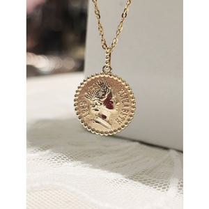 미니골드 14k  [아델라] 퀸 엘리자베스 코인 팬던트 PJUM4056