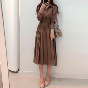 [리빌모아]여자 가을 실루엣 플리츠 주름 원피스 LDW-OPA-SSIS58