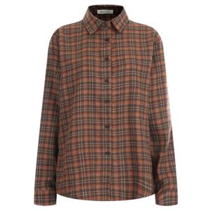 샵앤) 여성 카라넥 체크 쓰리 남방 셔츠 RJ-WBL-20050-오렌지