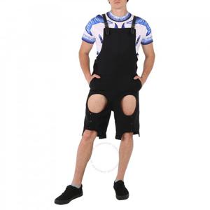 버버리 남성용 블랙 컷아웃 쇼트 오버롤 4568269