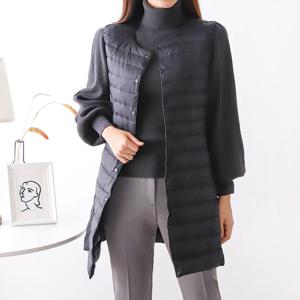 [모리스커밍홈] 라운드 경량 롱 패딩 조끼_M2210PD701D