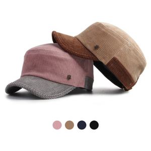 [디꾸보]코듀로이 배색챙 어저스터블 군모 HN779NE