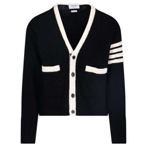 (명품) 톰브라운 24FW 사선 브이넥 모헤어 가디건