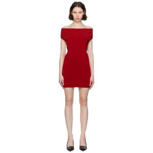 25 FW 쟈크뮈스 여성 레드 레 스컬프처 라 로브 큐비스타 미니 드레스 241553F052046