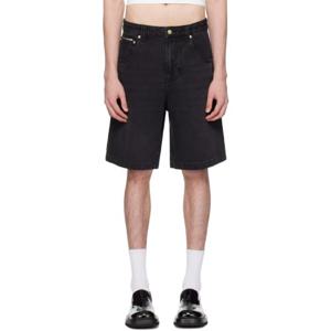 25 FW 이티스 남성   블랙 키아누 데님 쇼츠 241640M193005