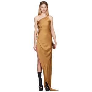 25 FW 릭오웬스 여성 옐로우 포터빌 타코 맥시 드레스 242232F055010