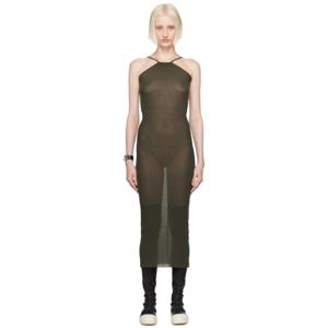 25 FW 릭오웬스 여성 그린 포터빌 스콜피오 미디 드레스 242232F054003