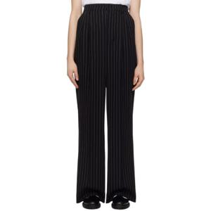 25 FW 아미 파리스 여성 블랙 스트라이프 슬랙스 241482F087008