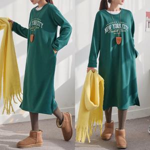 [나크21] (55~120) 뽀송 기모안감 롱원피스 KO44-O-02