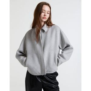 아떼 바네사브루노 여성 24FW 라이트그레이 울캐시 집업 코트 VLCO4D409G1