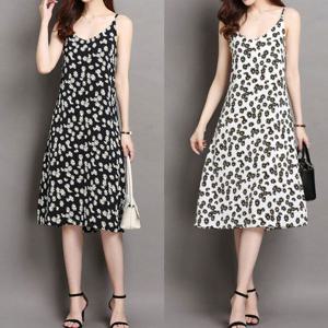 끈나시 플라워 무늬 원피스 LJM-023