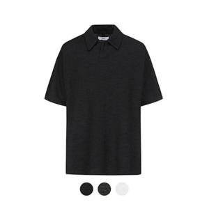 [앤드지][앤드지] 슬럽 텍스쳐 슬릿 카라 반팔티_BZD2TT1107