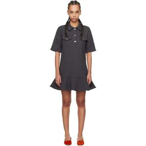 25 FW 가니 여성 그레이 헤비 플리스 미니 드레스 251144F052004