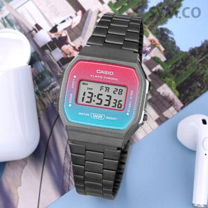 카시오 A168WERB-2A 빈티지 사각 그라데이션 전자 남녀공용 메탈