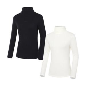 [와이드앵글] 여성 WG 립 믹스 하이넥 티셔츠 L_WWW23271