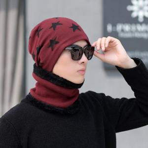 넥워머 비니 모자 세트 와인 남성용 방한모자 목토