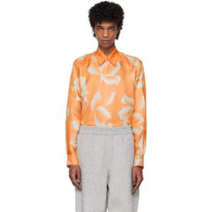 25 FW 드리스반노튼 남성 오렌지 실크 셔츠 251358M192054