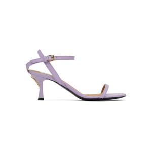 25 FW 모스키노 여성 퍼플 보우 버클 힐 샌들 251720F125004