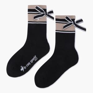 [르꼬끄골프] 여성 스트라이프 리본 미들 삭스 (GQ122LSO13)