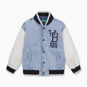 [베네통키즈] 데님 매치 야구점퍼_2R76CN069BL