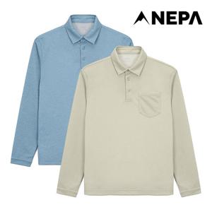 네파 남성 멜란지 긴팔 폴로티셔츠 7L15240