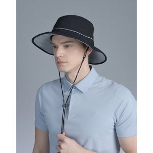 닥스 골프 25SS PREMIUM 남성 블랙 페도라형 와이드챙 햇 DGHE5E203BK