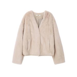 아떼 바네사브루노 여성 24FW 아이보리 가죽배색 밍크 무스탕 VLJU4D471IV