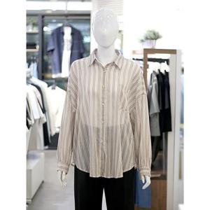 애드호크 세이브존03 애드호크 여성 세로 스트라이프 루즈핏 셔츠 남방 AGAH7LS51AG