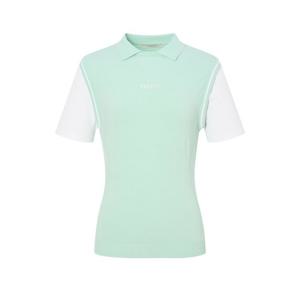 헤지스골프  (HWSW5B312E1) 그린 여성 하이브리드 반팔 스웨터