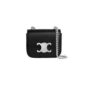 셀린느 미니 체인 클로드 샤이니 카프스킨 블랙 10L843DPV-38SI