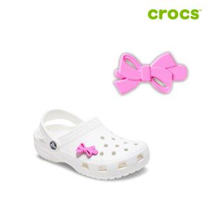 [크록스]귀여운 핑크 리본 지비츠 10014746