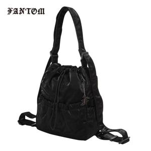 [팬텀] 여성 로고 참 펄 포인트 미니 투웨이 백팩 221E2BG102_BK