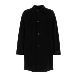 프라다 블랙 캐시미어 울 코트 UC531DSOOO16ME F0002