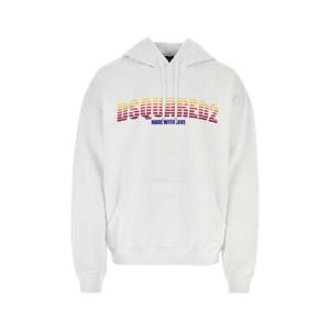 DSQUARED 화이트 코튼 스웨트셔츠 S71GU0655S25551 100