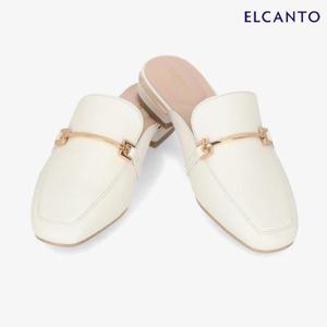 엘칸토  (LCWO81U413) 여성 양가죽 로고 장식 블로퍼 3cm