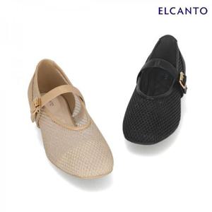 엘칸토  (LCWO25U513) 여성 글리터 시스루 플랫 펌프스 1cm