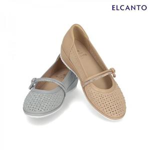 엘칸토  (LCWO26U513) 여성 양가죽 펀칭디테일 초경량 웨지펌프스 3.5cm