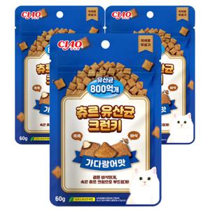 이나바 유산균 크런키 60gx3개 가다랑어츄르 바삭간식