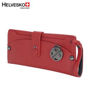 [헬베스코] 볼마커 천연소가죽 골프 머니지갑(레드)